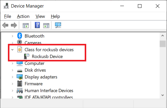 rockusb on Device Manager