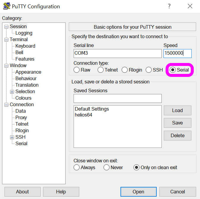 Putty connect